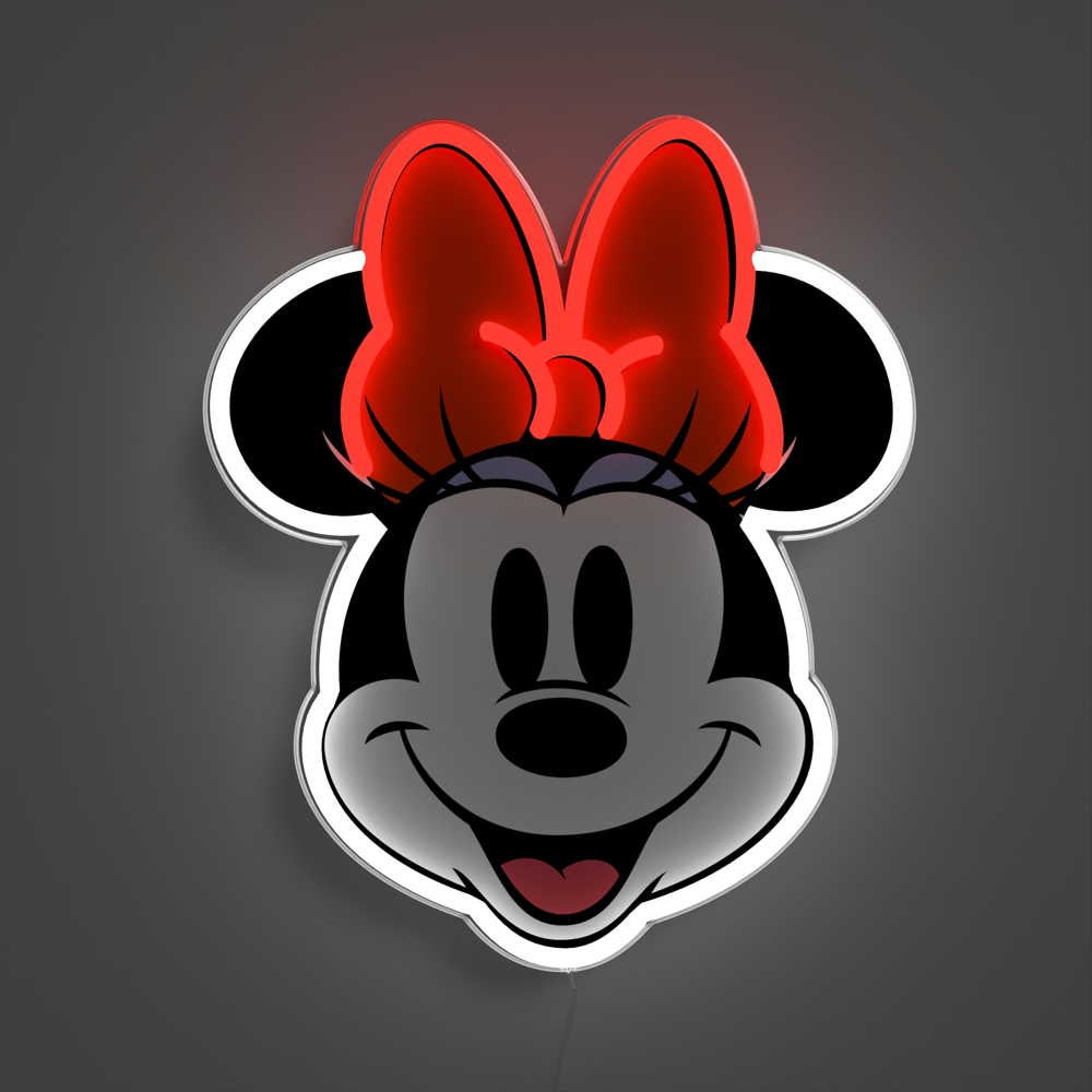 Lampa ścienna Yellowpop Disney Minnie z LED i kablem USB 2 m biało-czerwona