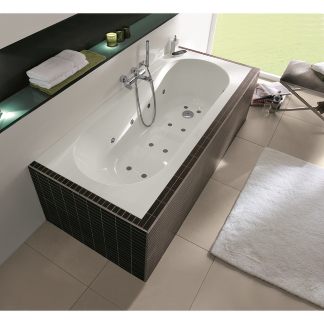 Baignoire Balnéo VILLEROY ET BOCH Oberon Crystal Hydropool Confort 180 x 80 cm