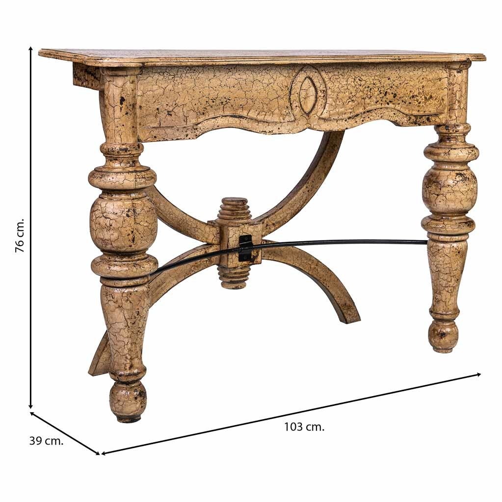 Hall en bois fini à la main 103x39x76 - 4