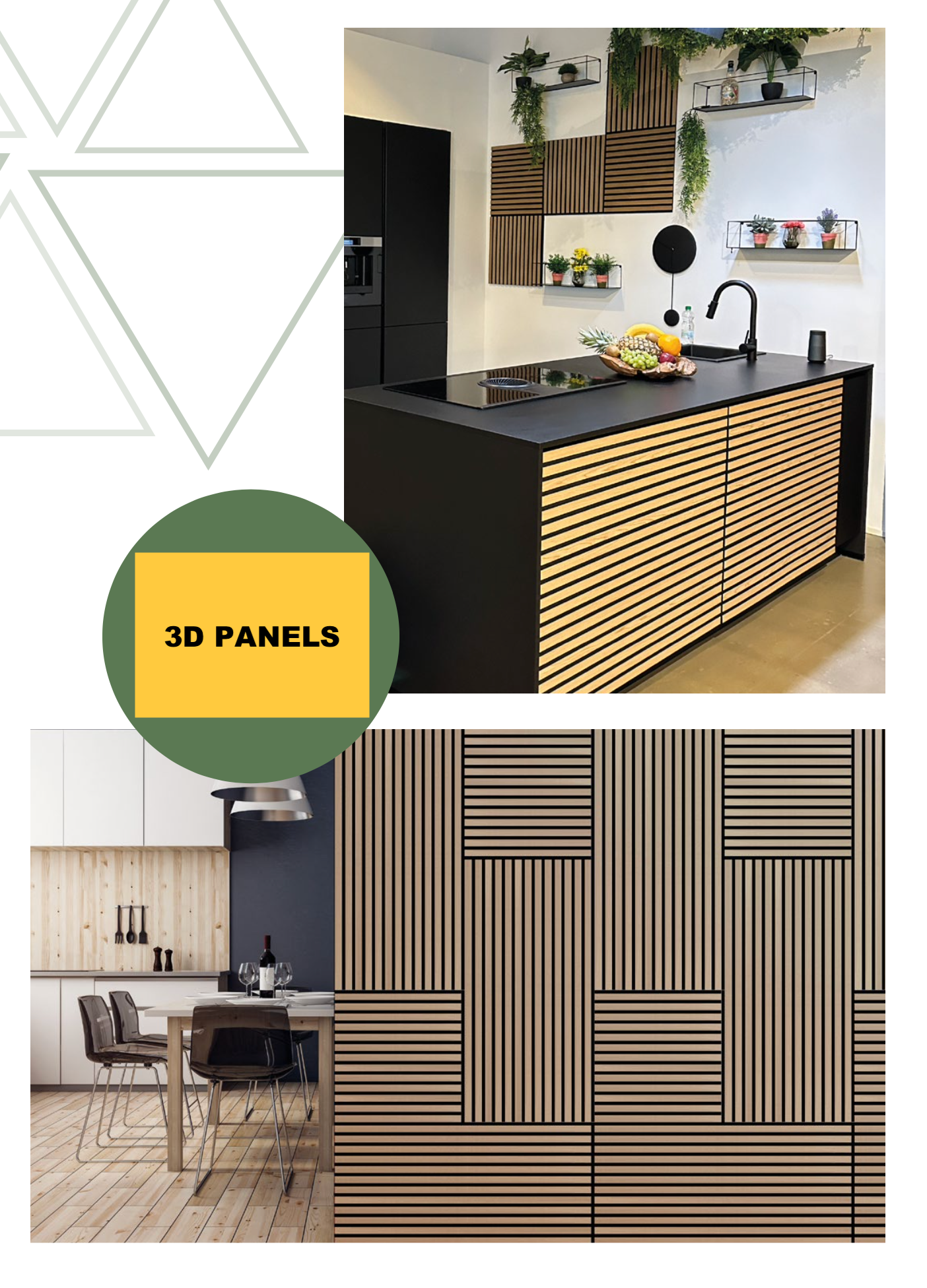 Lattes 3d panneaux bois panneaux muraux panneaux de plafond décor isolation phonique feutre 11003a 0,27m² - 8