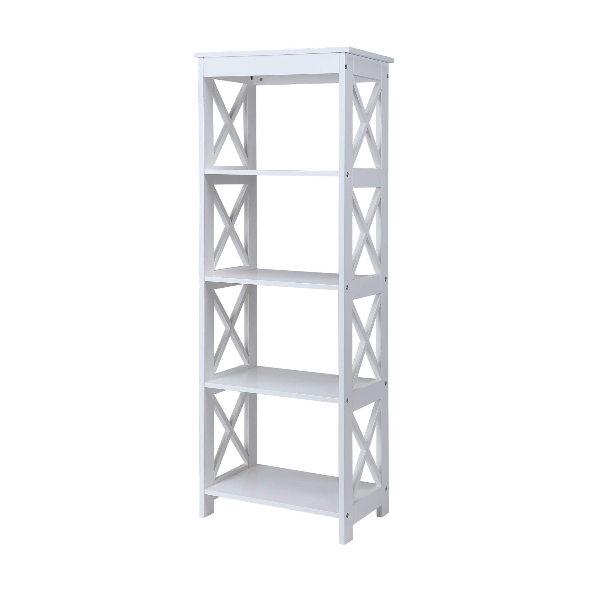 Bibliothèque pour Séjour en MDF Blanc H. 122 x l. 45 x P. 30 cm - 6