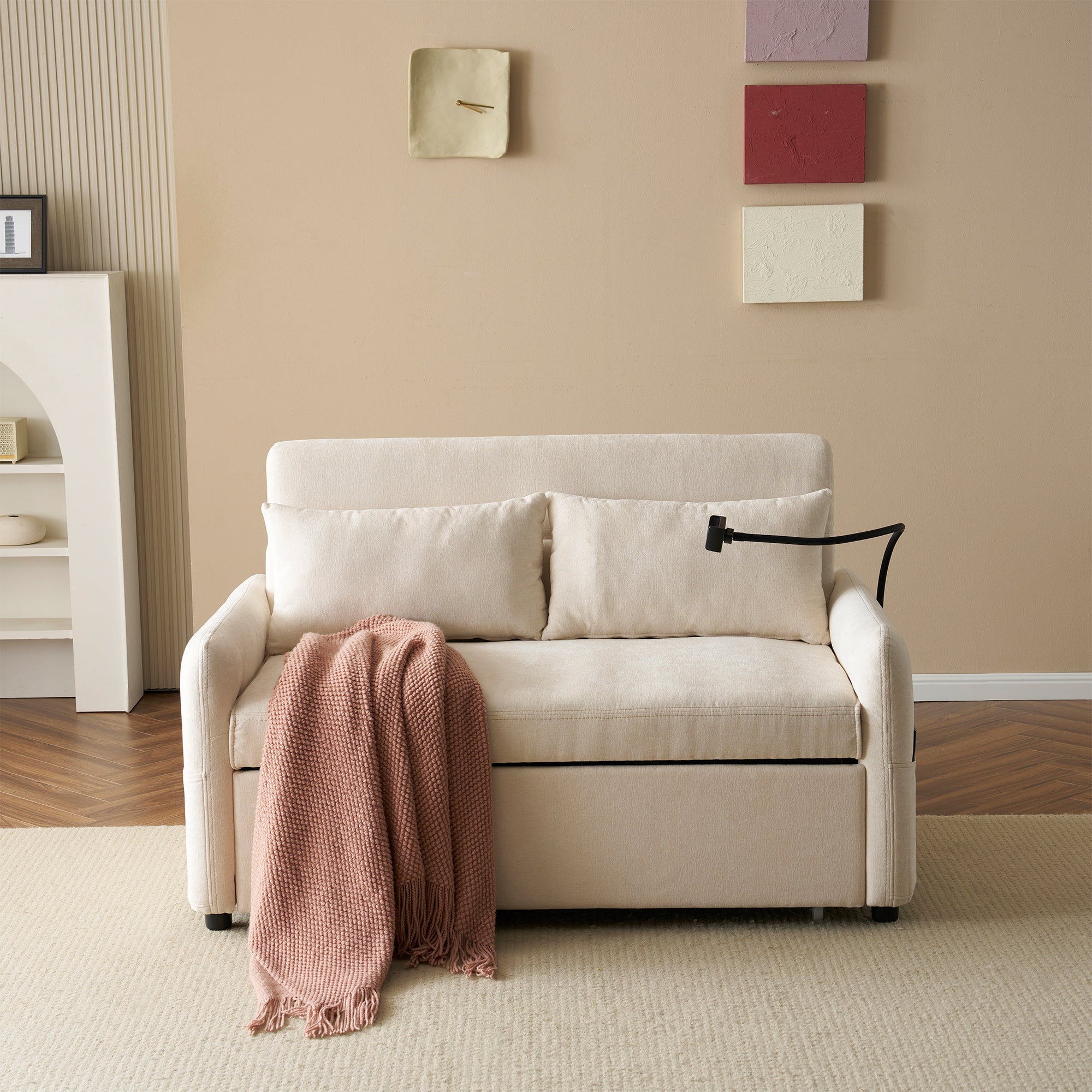 Divano letto matrimoniale (moderno/pieghevole) : funzione letto, schienale regolabile, porta telefono/USB. Soggiorno/camera/home cinema - 5