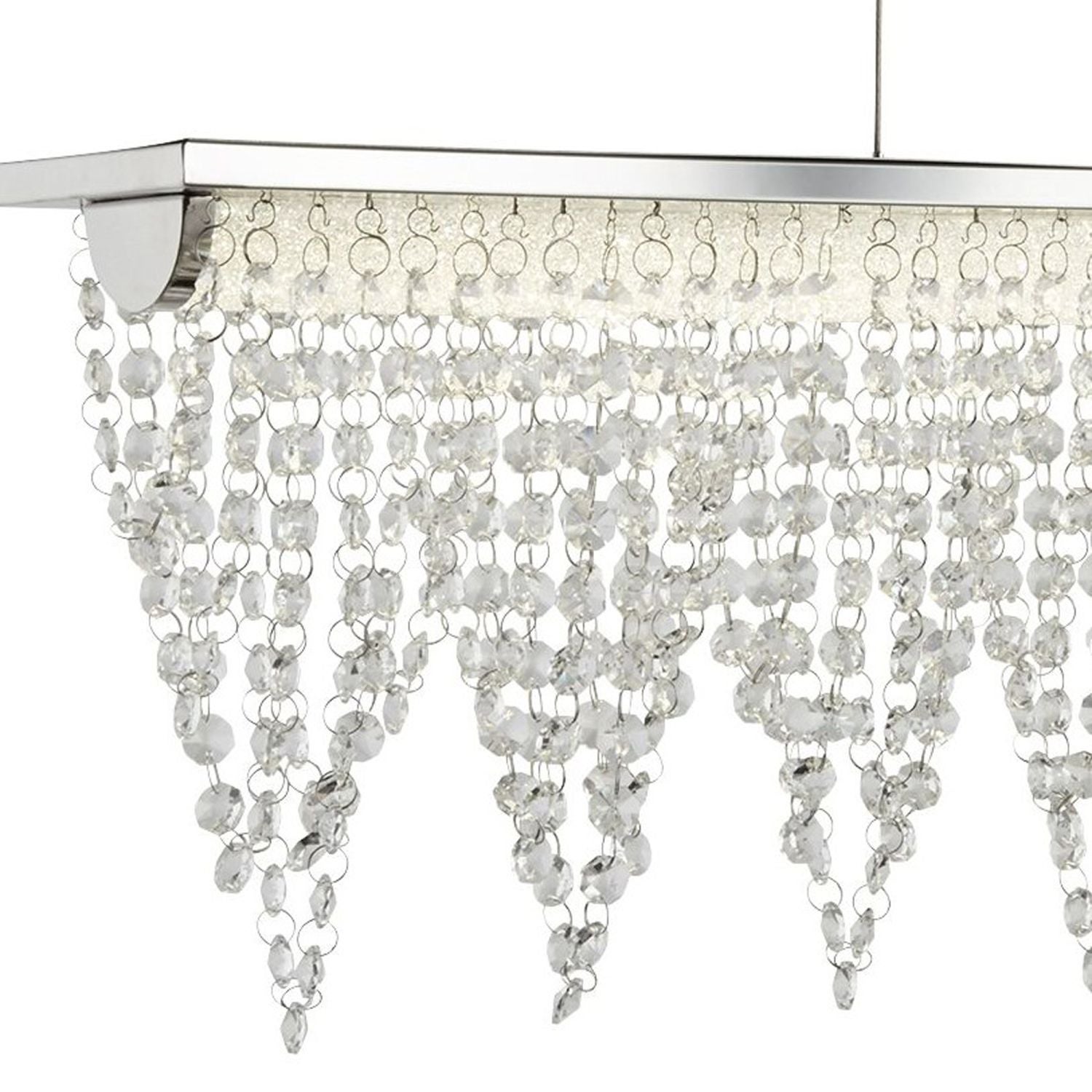 Suspension LED Lampe à suspendre Cristal L: 65 cm H: max. 1,2 m Chrome Clair 4000 K - 2