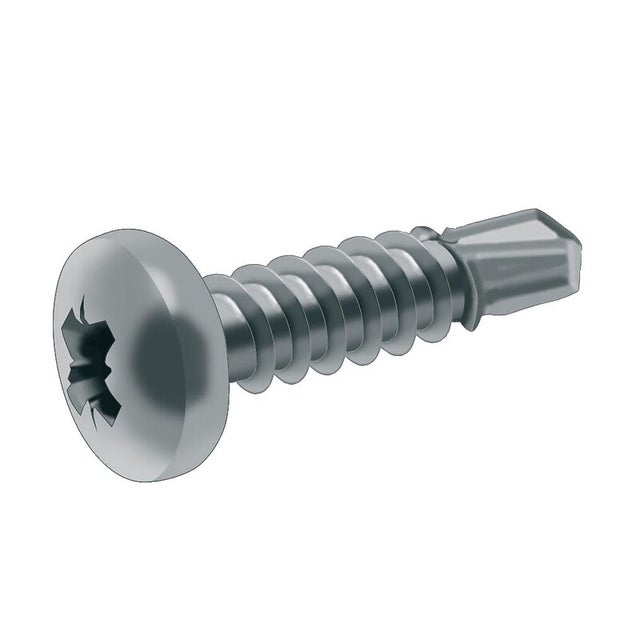 Vis autoperceuse tête cylindrique pozidriv inox A2 pour aluminium, diamètre 4,8 mm, longueur 15,9 mm, boîte de 200 vis
