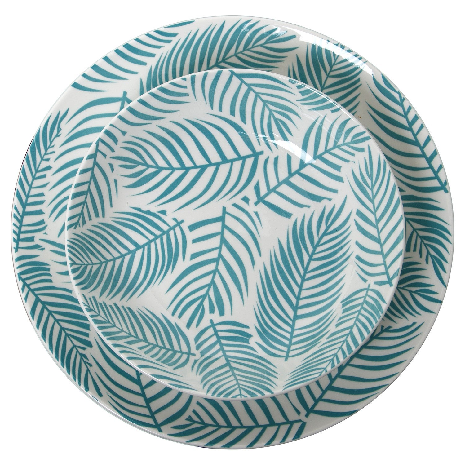 VAJILLA 18 PZS PORCELANA AZUL HOJAS- Envio gratuito en Península - 3