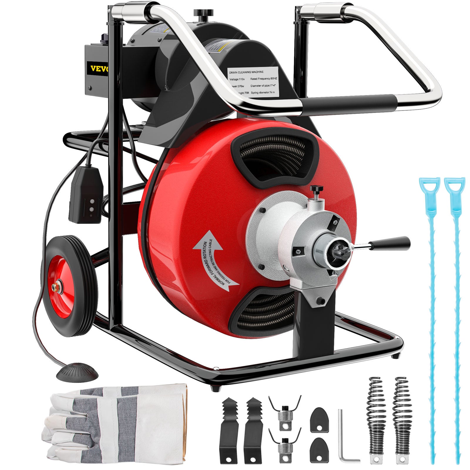 Machine Deboucheur electrique VEVOR 75 'x 3/8 