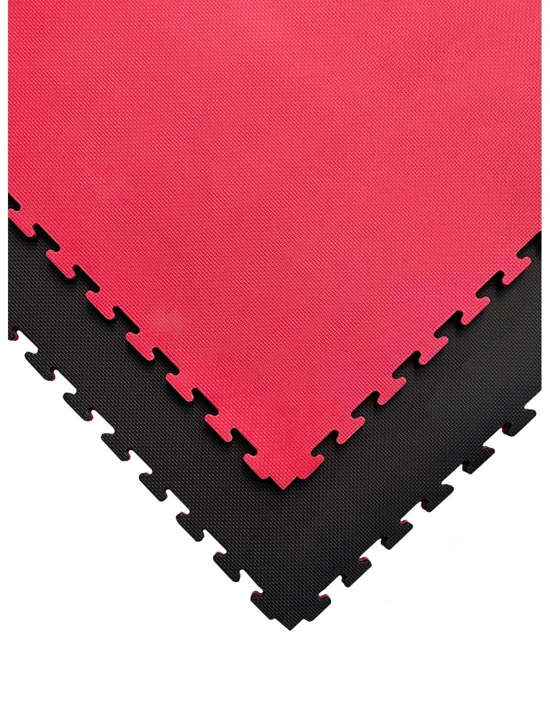 Jardin202 - tatami puzzle | lote x10 loseta - rojo/negro | esterilla reversible antideslizante | artes marciales, judo | espesor: 40mm () | espesor: