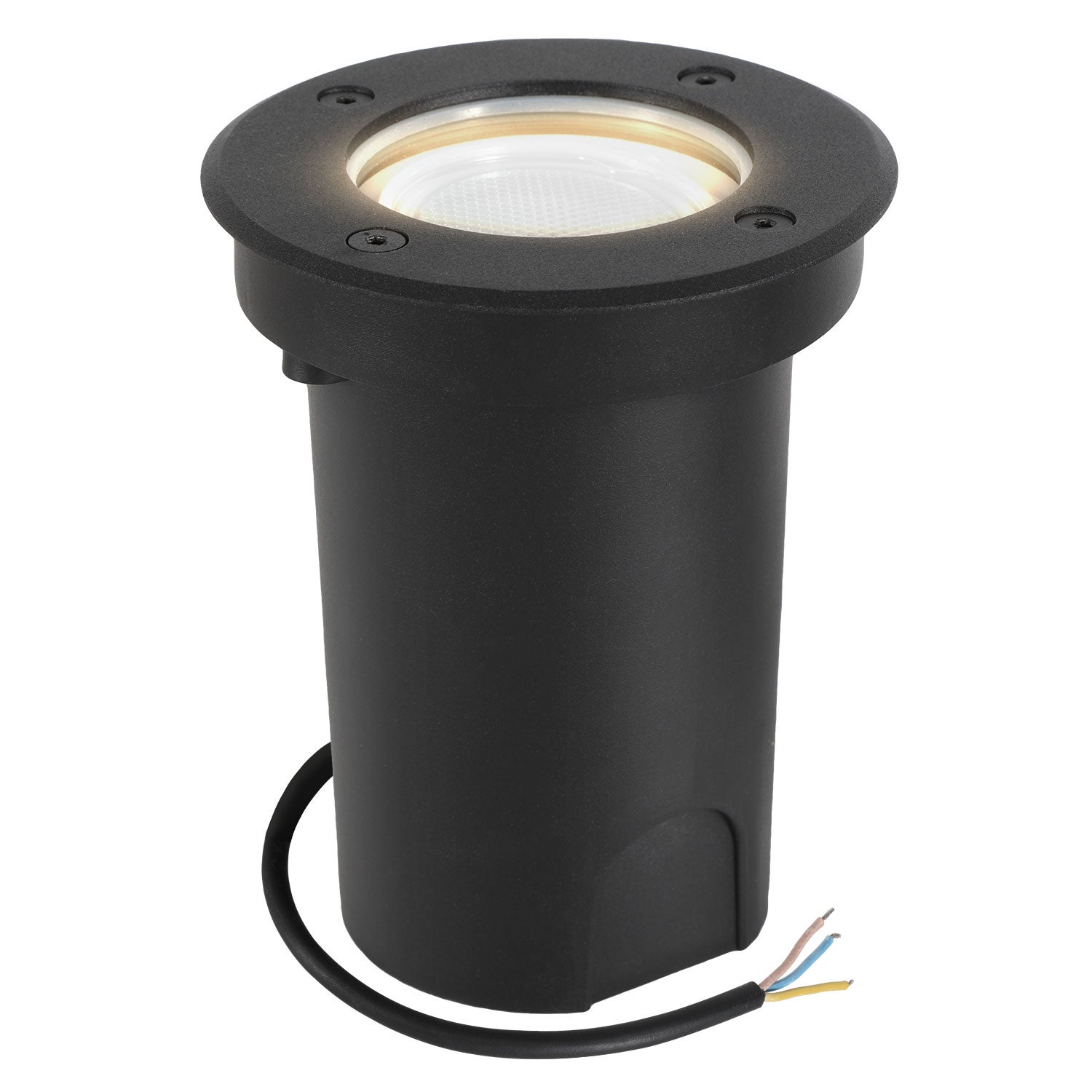 1 x 3W podziemny reflektor LED, regulowany, neutralna biel - czarna obudowa, podziemne oświetlenie ogrodu, oświetlenie zewnętrzne