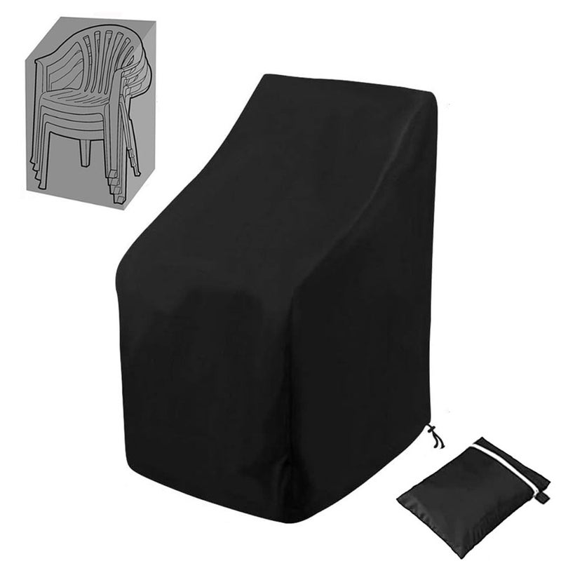 Wodoodporny pokrowiec na krzesło ogrodowe – 89 x 89 x 120 cm – ze ściągaczem i torbą do przechowywania – czarny