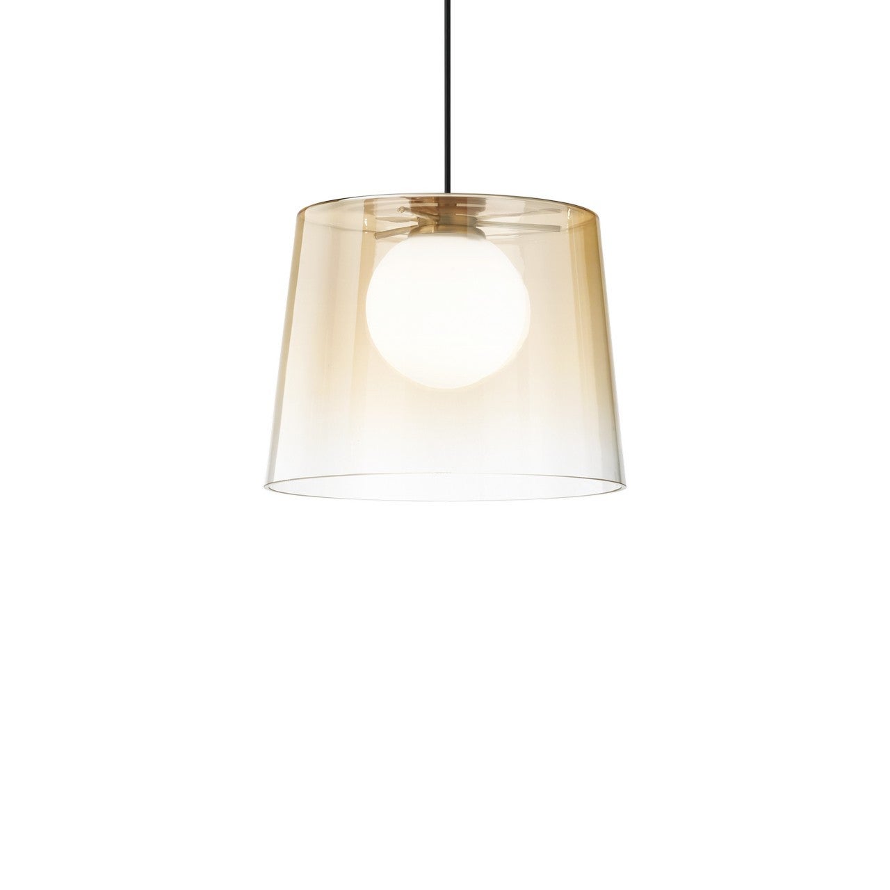 Ideal Lux  Suspension Fade 1 Ampoule Verre,Métal Laiton , Leroy Merlin
