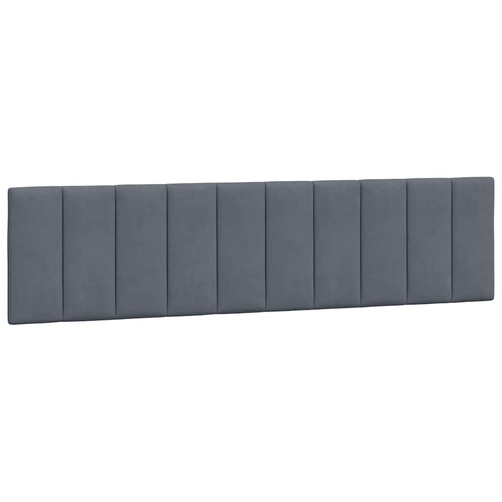 Cadre de lit sans matelas velours gris foncé 200x200 cm - 9