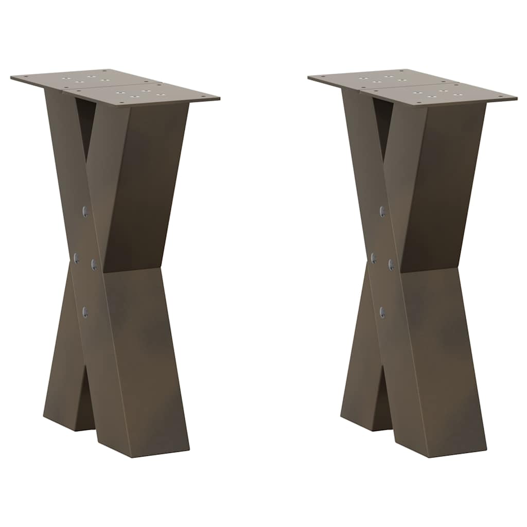 Nogi do stolika kawowego w kształcie litery X 2 szt. Naturalna stal 28x(42-43) cm Stal vidaXL