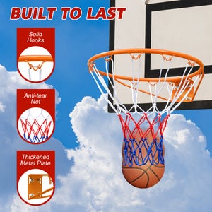 GOPLUS Anello Canestro da Basket, con Tabellone da Esterno, Appeso a Porta/Muro, Sport Libero