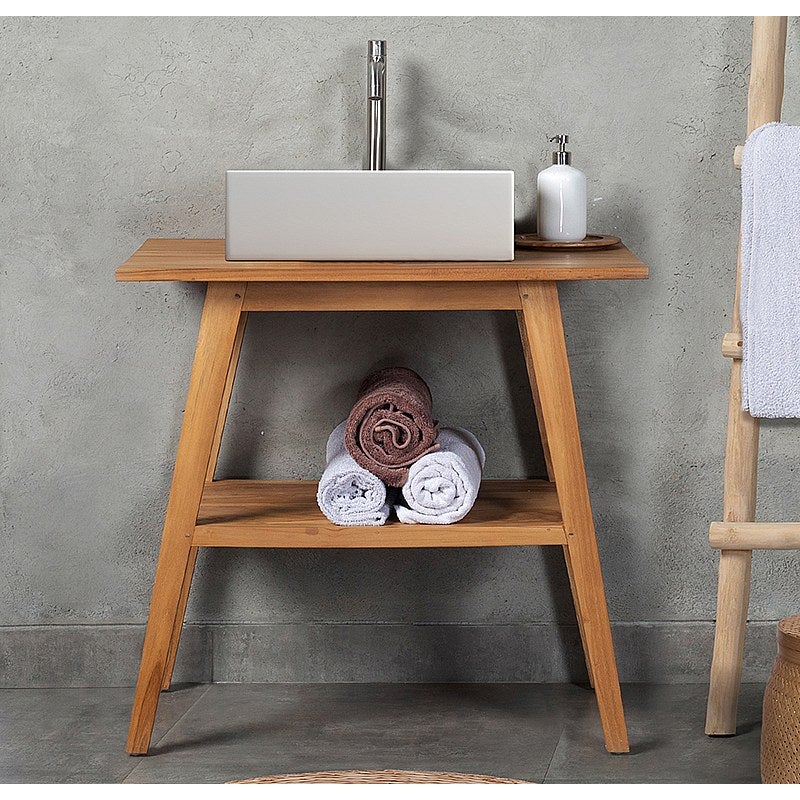 Szafka pod umywalkę z drewna teak – 80 cm – BOBOTSARI