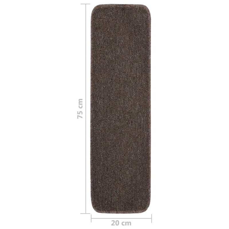 Tapis escalier antidérapants 15pcs 75x20cm Marron Rectangulaire - 6