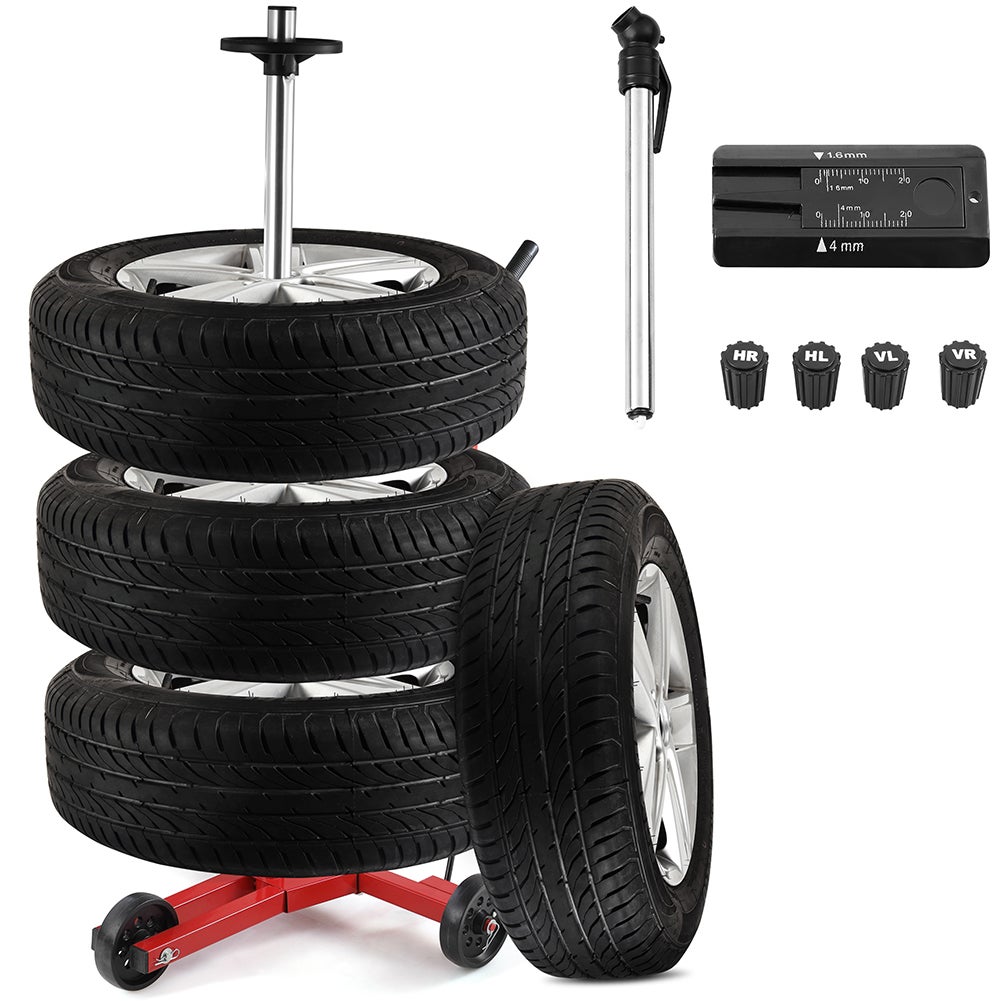 Supporto Verticale Per Pneumatici Auto – Fino A 4 Gomme, Portata 100 Kg, Compatibile Con Cerchi 13-16 Pollici, Con Distanziatori