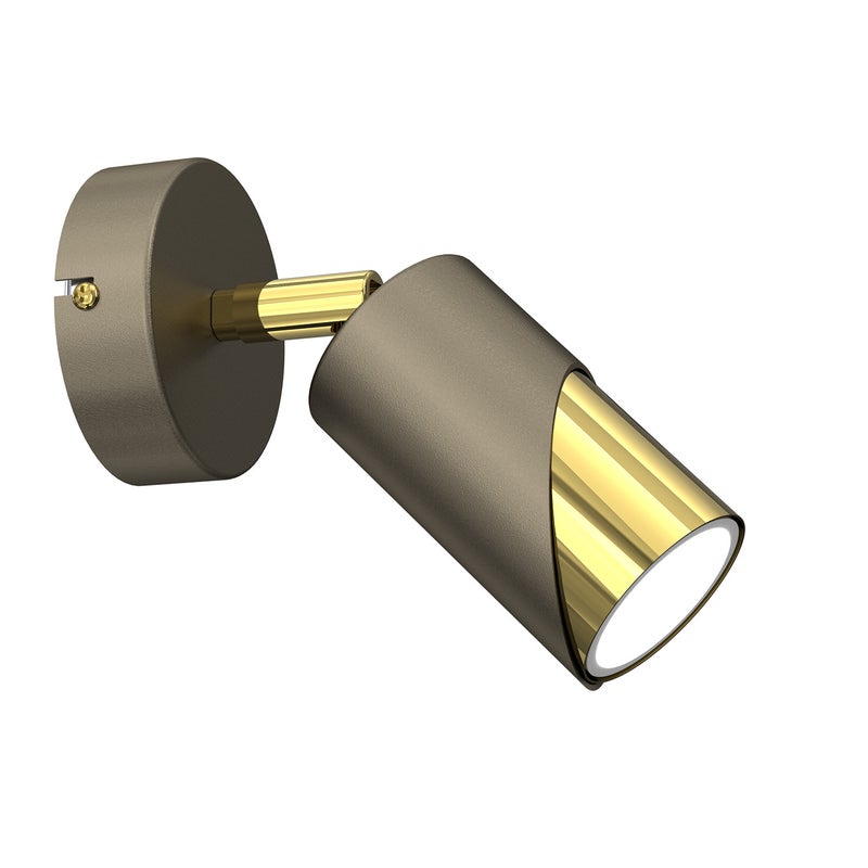 Reflektor sufitowy spot natynkowy Shift okrągły tytanowy złoto-złoty połysk 1xGU10x15W wym: 17 x 8 x 8 cm metal Luminex