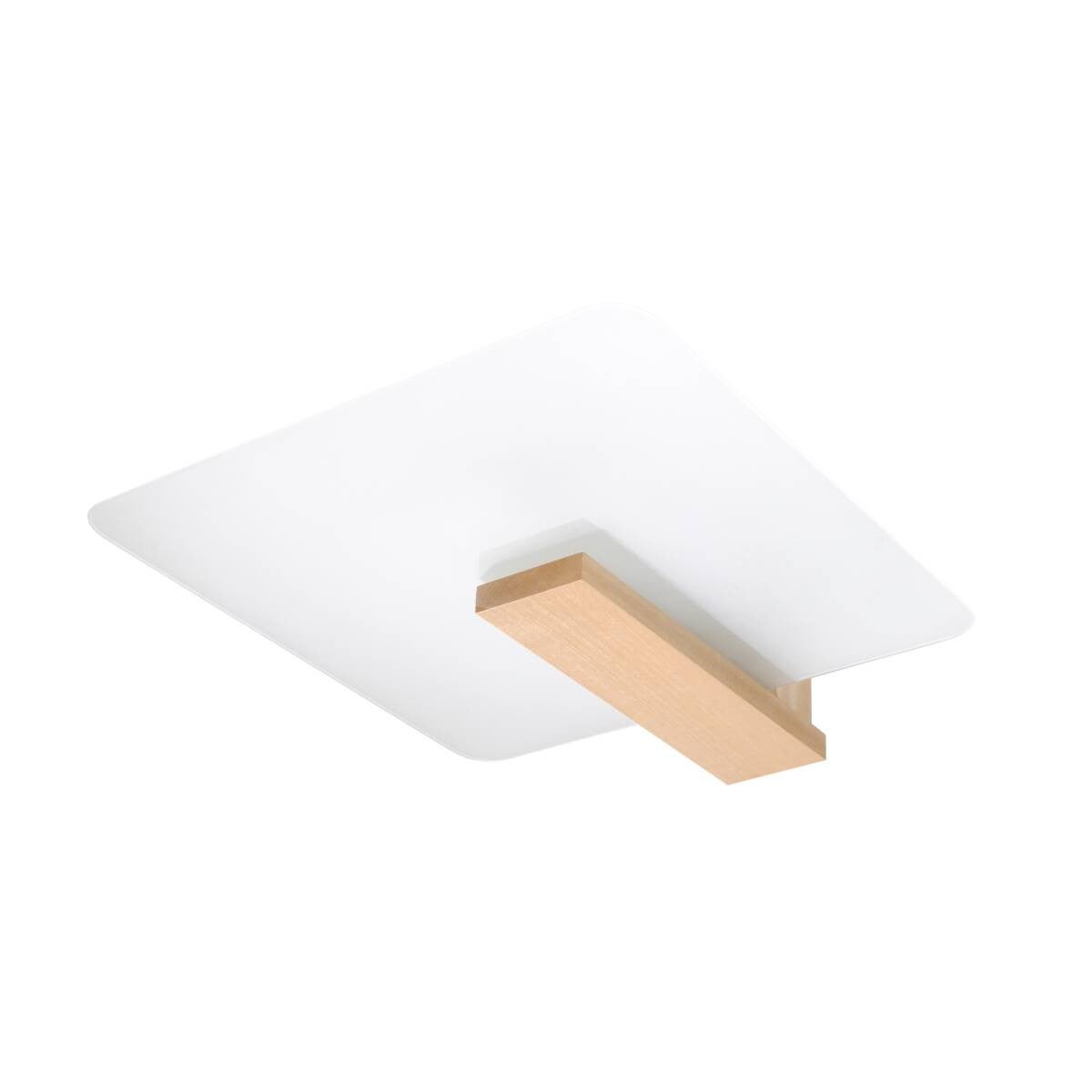 Plafon Lappo kwadratowy biały 2xE27x15W wym: 47,5 x 14 cm IP20 szkło Sollux Lighting