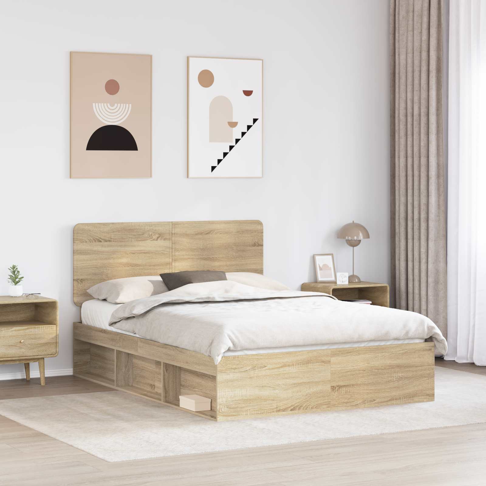 Cadre de lit 140 x 200 cm Bois de pin massif - 3