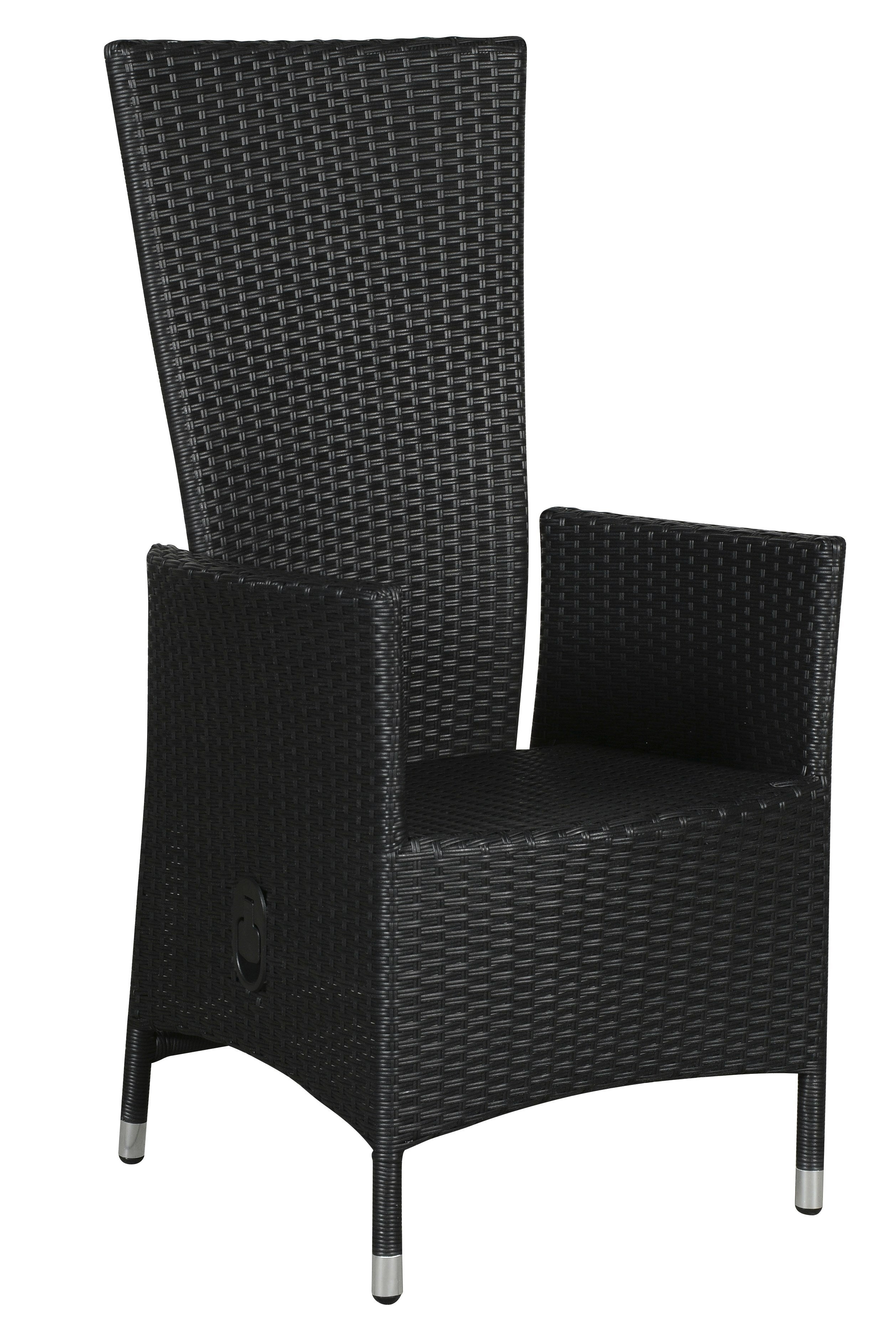 Joops 1 x krzesło ogrodowe, z pompką i płynną regulacją oparcia, czarny.