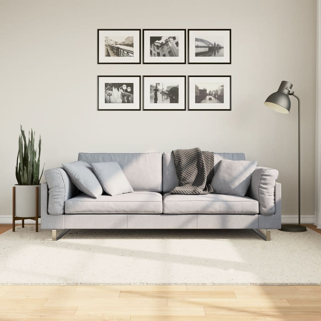 Dywan OVIEDO z krótkim włosiem, beżowy, 160x230 cm vidaXL