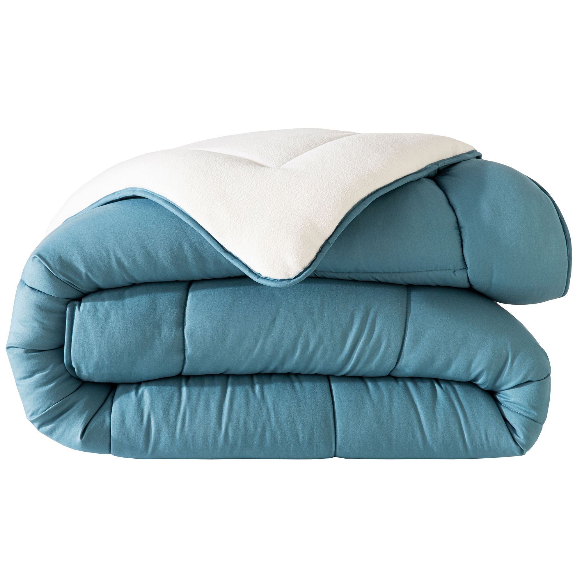 Couette très chaude MICROFIBRE/POLAIRE 240x220 bleu orage en polyester - 2