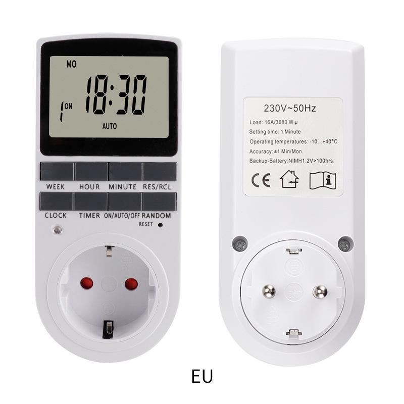 (Zestaw 2 szt.) Programowalna cyfrowa wtyczka z odliczaniem czasu Cyfrowy timer dzienny/tygodniowy Programator gniazda elektrycznego z ekranem