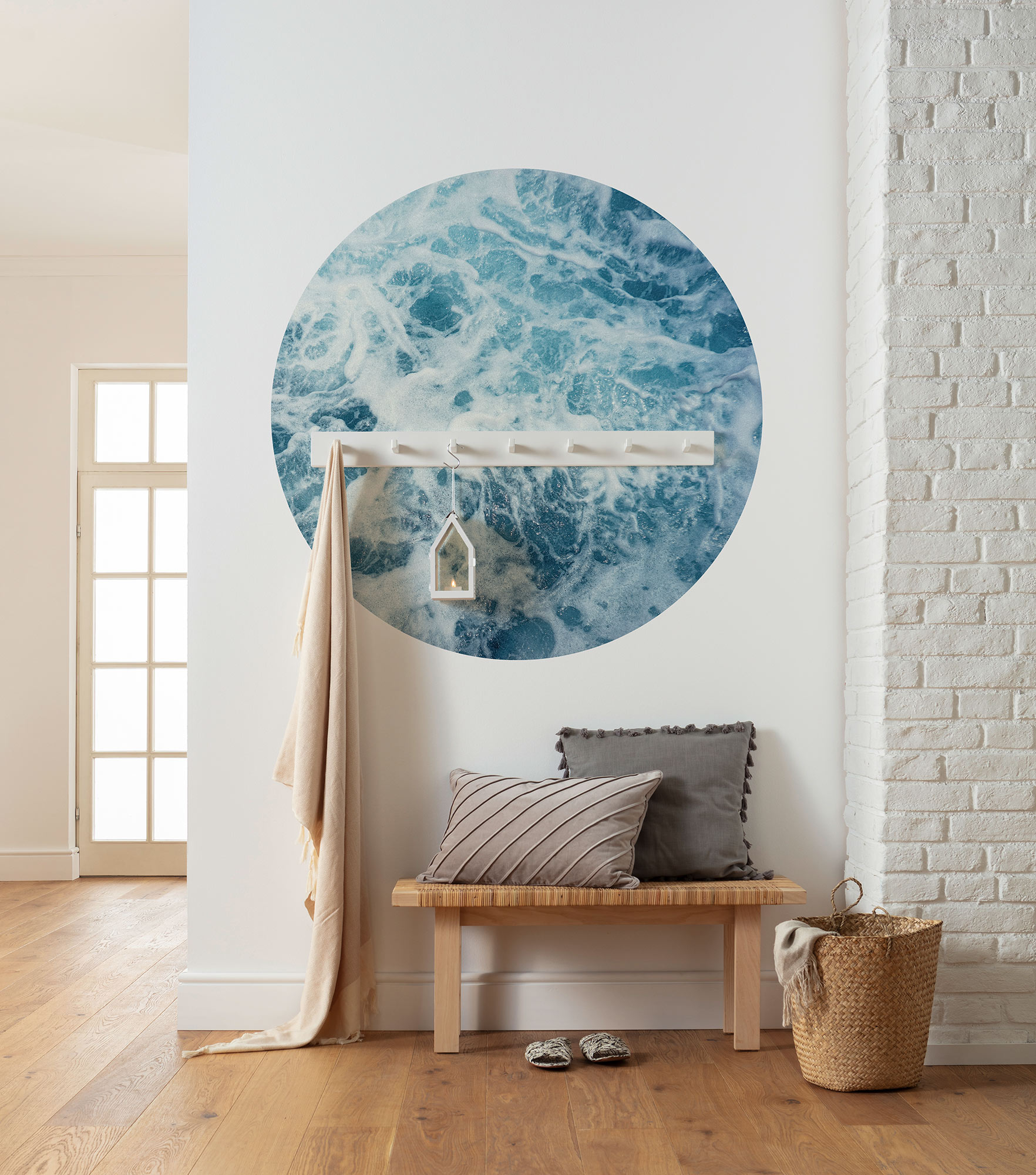 Kółko do tapet samoprzylepnych ocean niebieskim - Ø 125 cm - SANDERS &amp; SANDERS