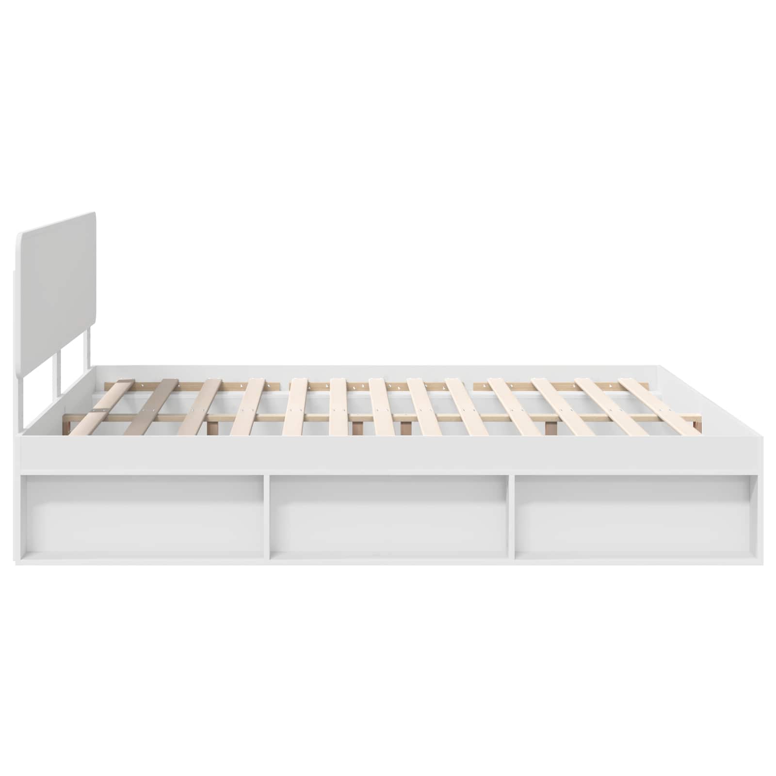 Cadre de lit avec tête de lit en pin massif blanc pour la chambre, 200 × 200 cm - 8
