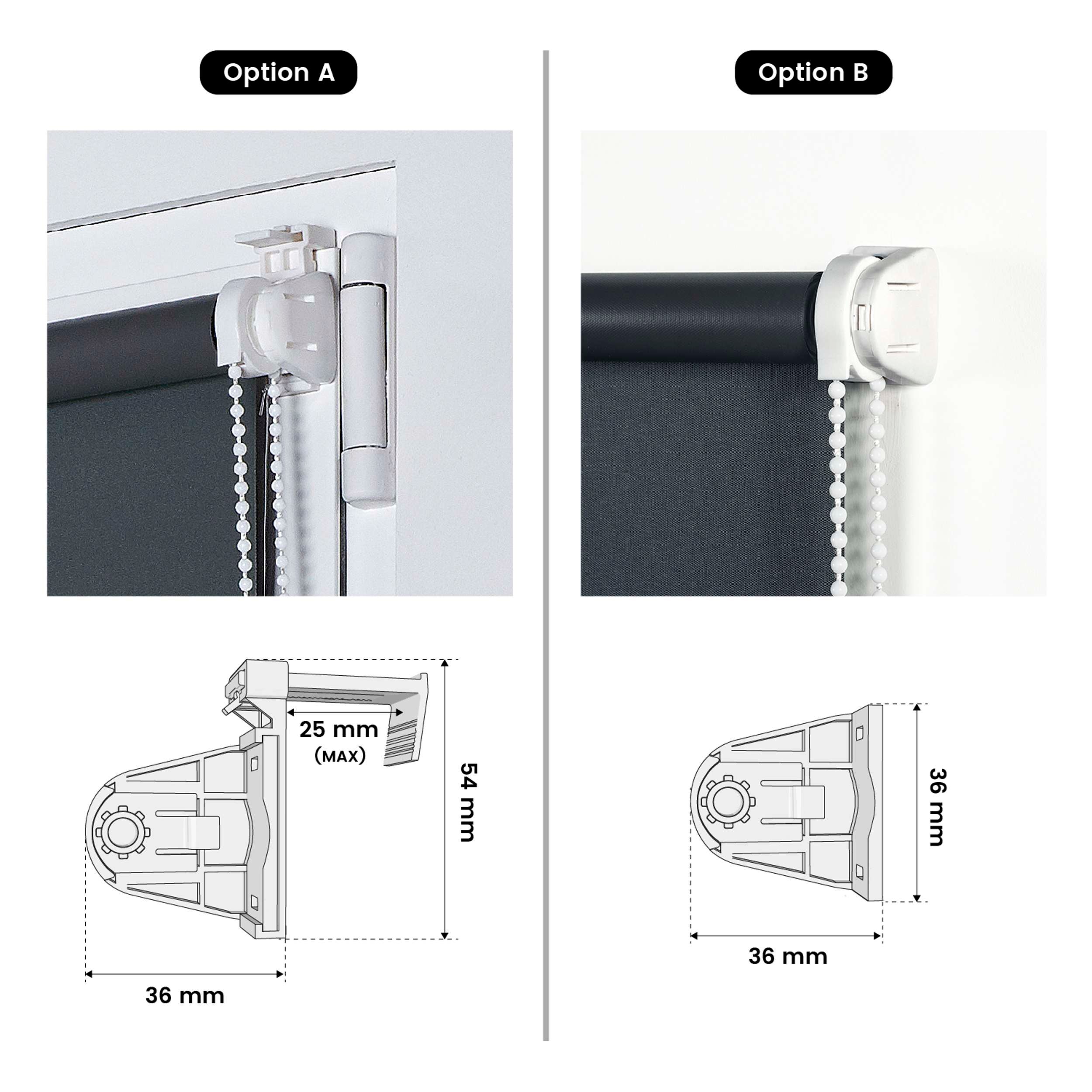 Store Enrouleur Occultant sans perçage EasyFix Gris 90 x 180 cm - 8