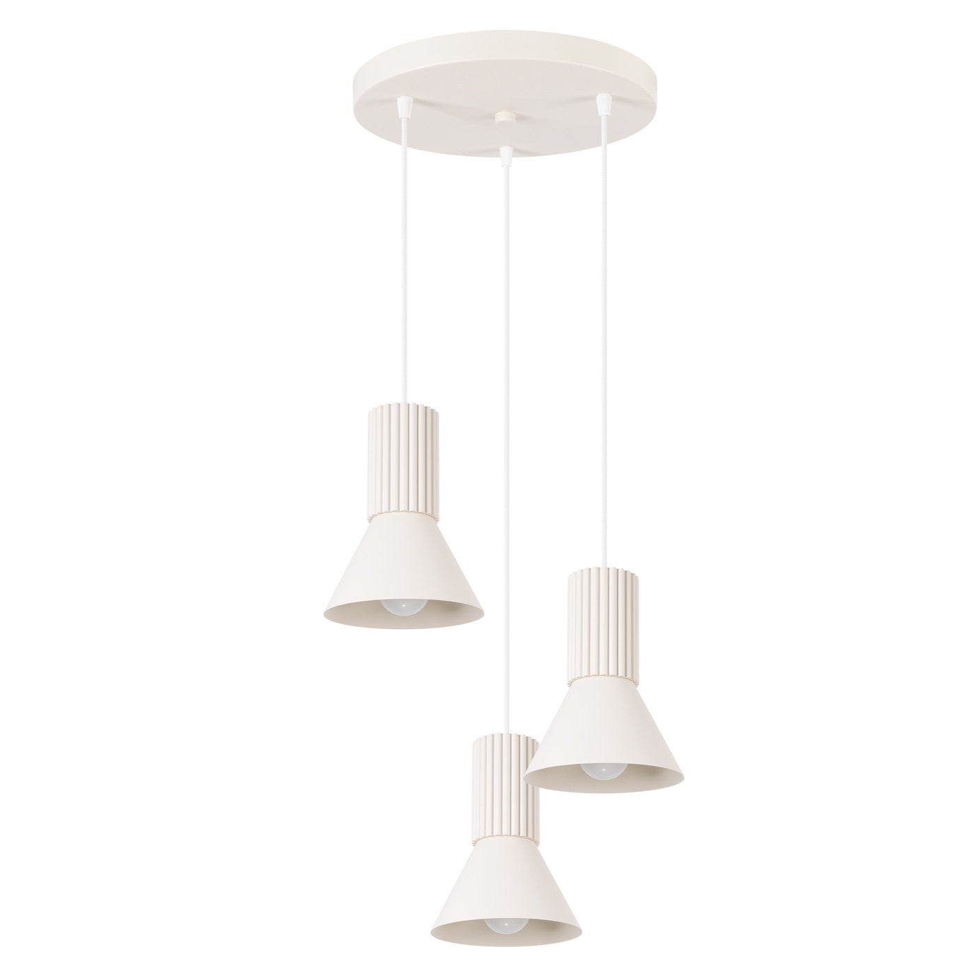 Lampa sufitowa ryflowana ESTRIA beżowa 3xE14x15W metal wym:120x30x30cm IP20 Sollux Lighting - 2