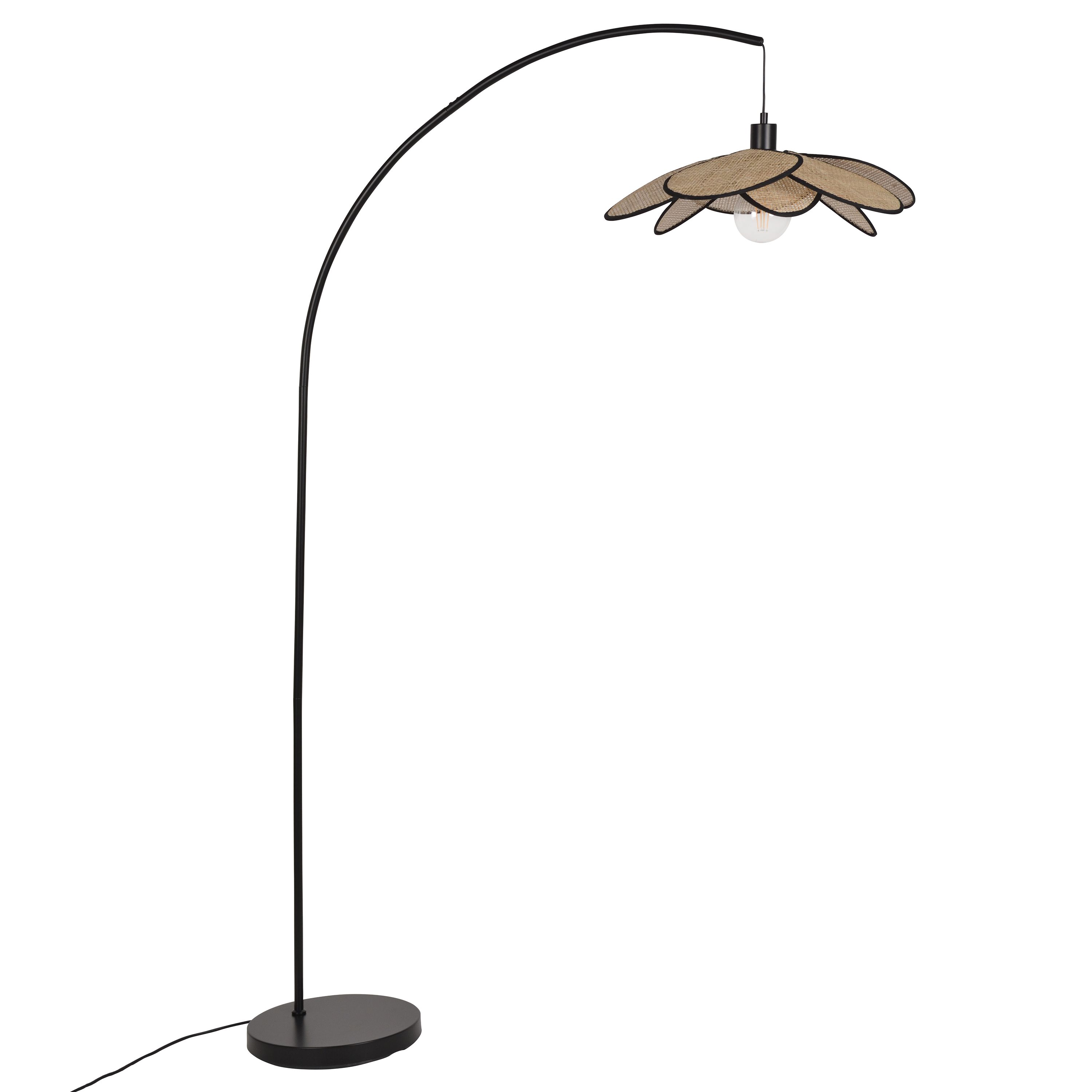 Candeeiro de pé de cana e aço BAMAKO - 1 x E27 - A. 175 cm - INSPIRE - 2