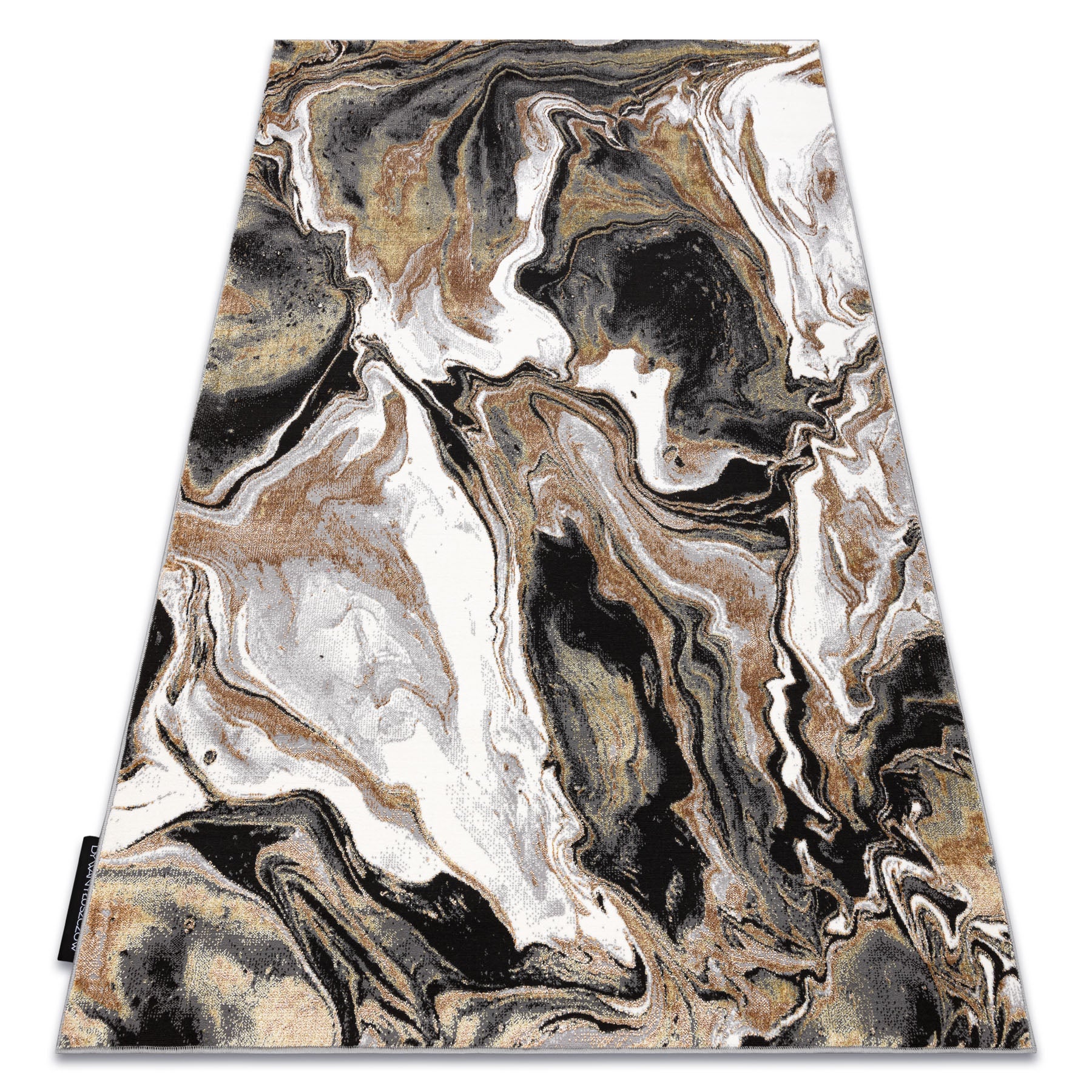 Dywan DE LUXE nowoczesny 622 Abstrakcja - Strukturalny krem / złoty 120x170 cm