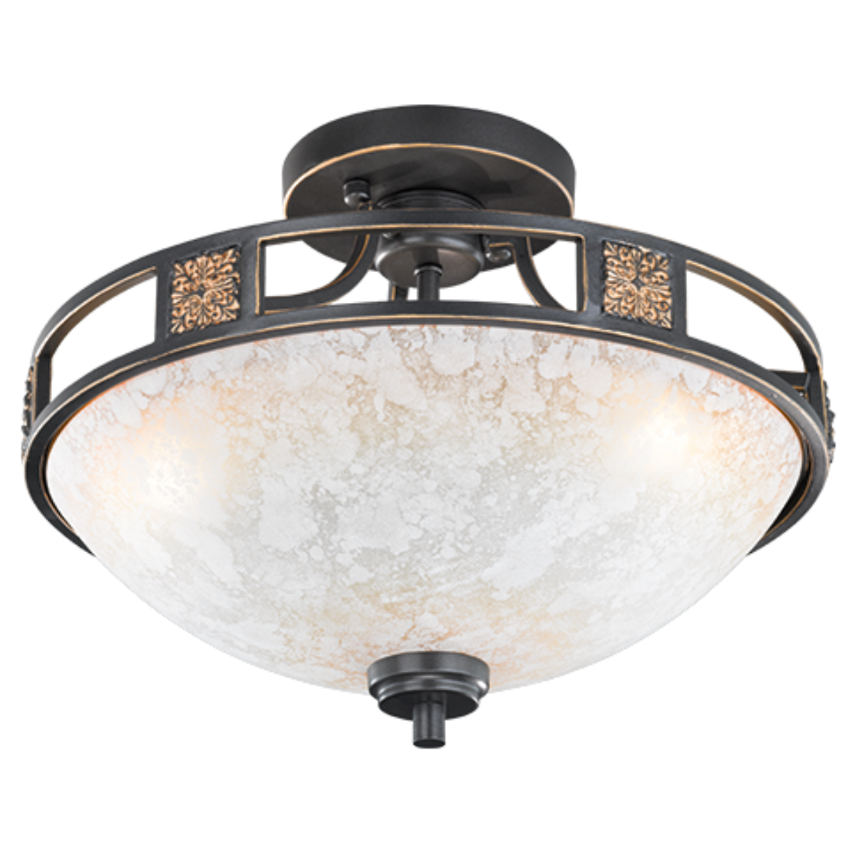 Lampa wisząca QUINTA miedziano-biała-czarna 3xE27x60W metal wym:32x42x42cm IP20 Trio