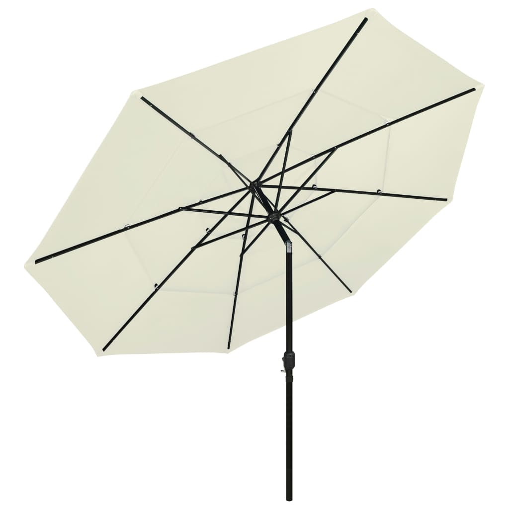 Ombrellone da giardino a 4 livelli con palo in alluminio verde 3x3 m