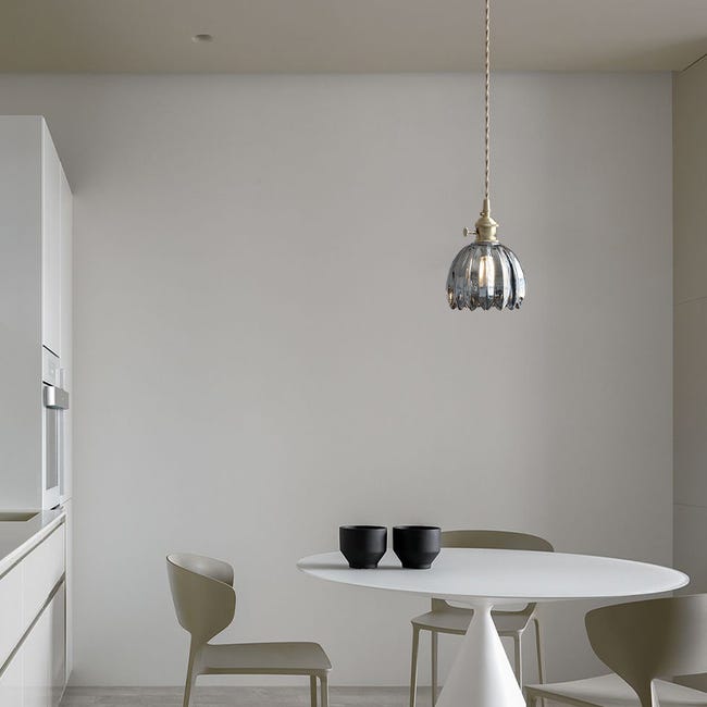Lampada a Sospensione in Vetro Sferica, Lampadario da Cucina Lampada a Sospensione in Vetro Sferica, Lampadario da Cucina