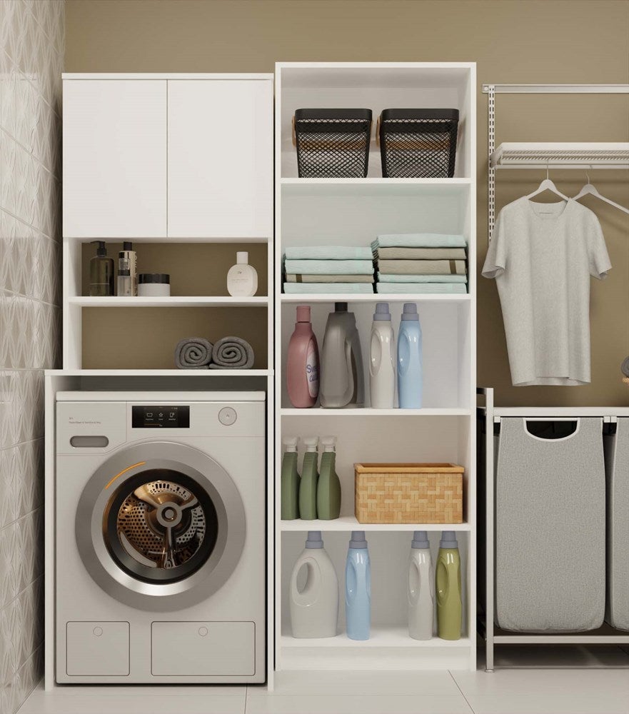 COMO - Mueble para lavadora - 180x64x64 - 2 puertas y estante abierto - 2