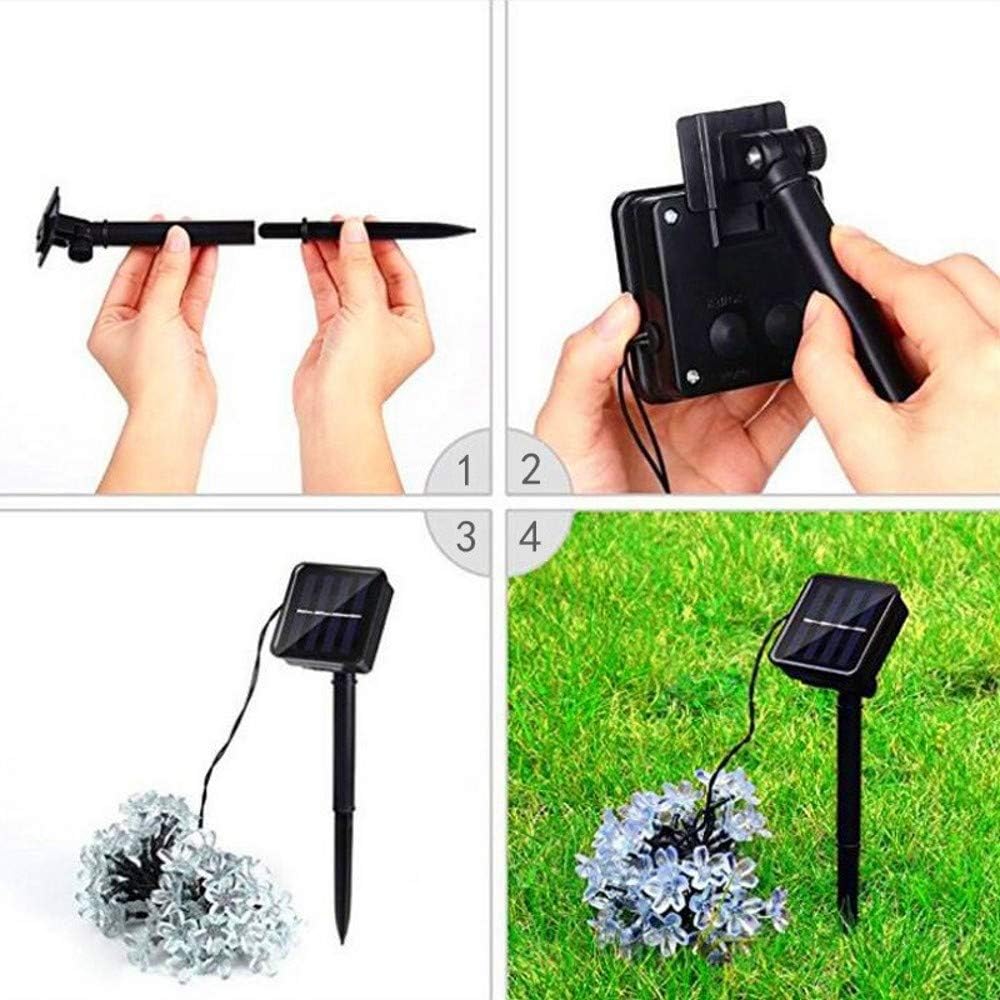 6.5m Blanc Chaud Imperméable Lumières Solaires de Ficelle de Fleur de LED, Guirlandes Lumineuses pour Décorations de Jardin, Décoration - 5