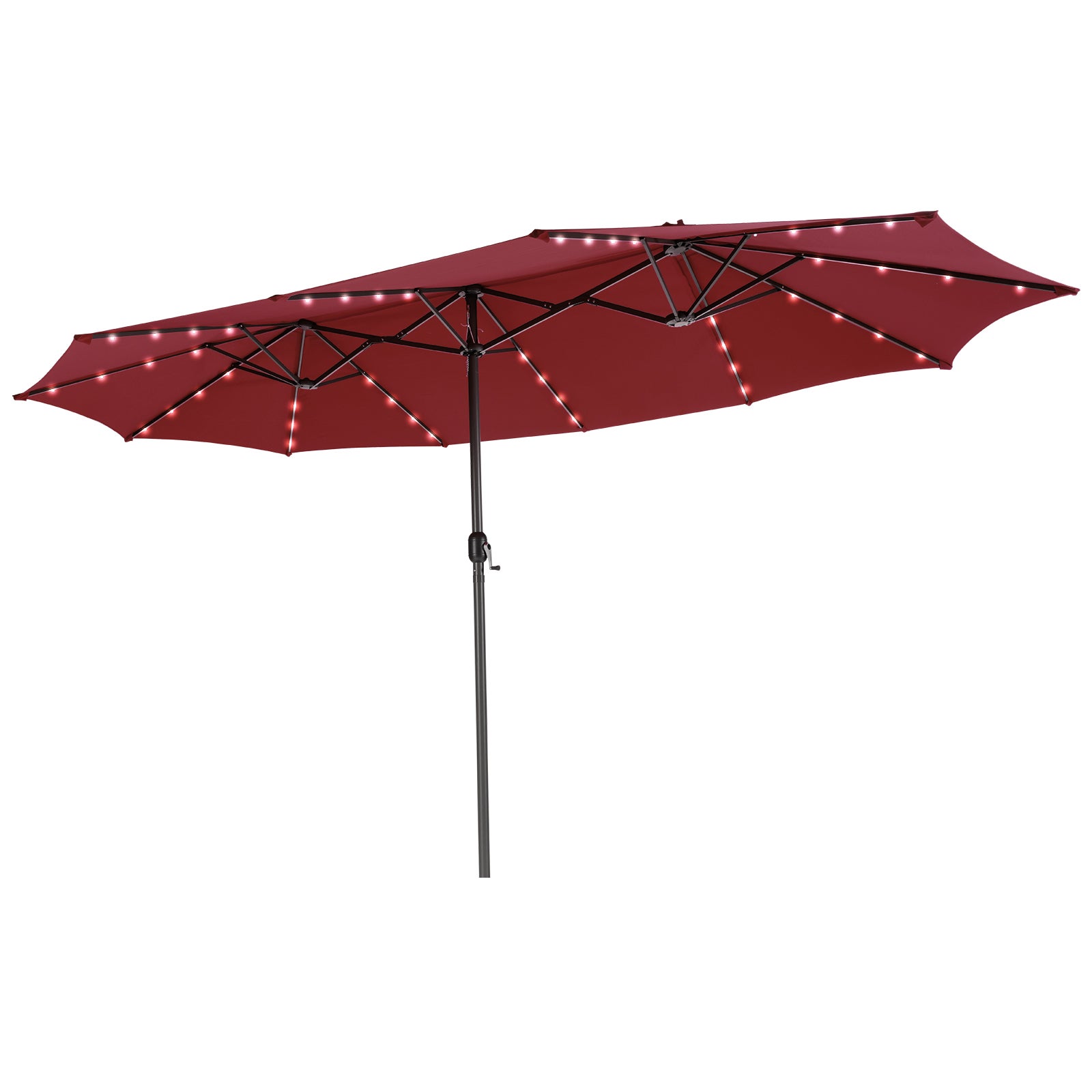 Ombrellone Doppio Da Giardino Alu Twin 460x270 Cm – Struttura In Alluminio, Telo In Poliestere Idrorepellente UV, Colore Bordeaux