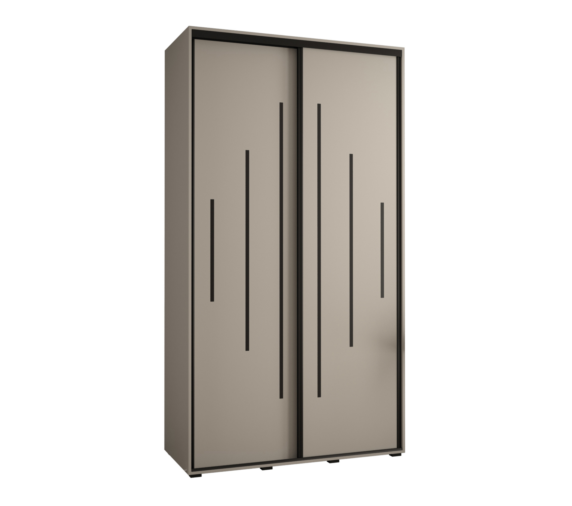 Szafa przesuwna wysoka Dakota 12 130 x 60 x 235,2 cm kaszmir + u. czarny - Abiks Meble