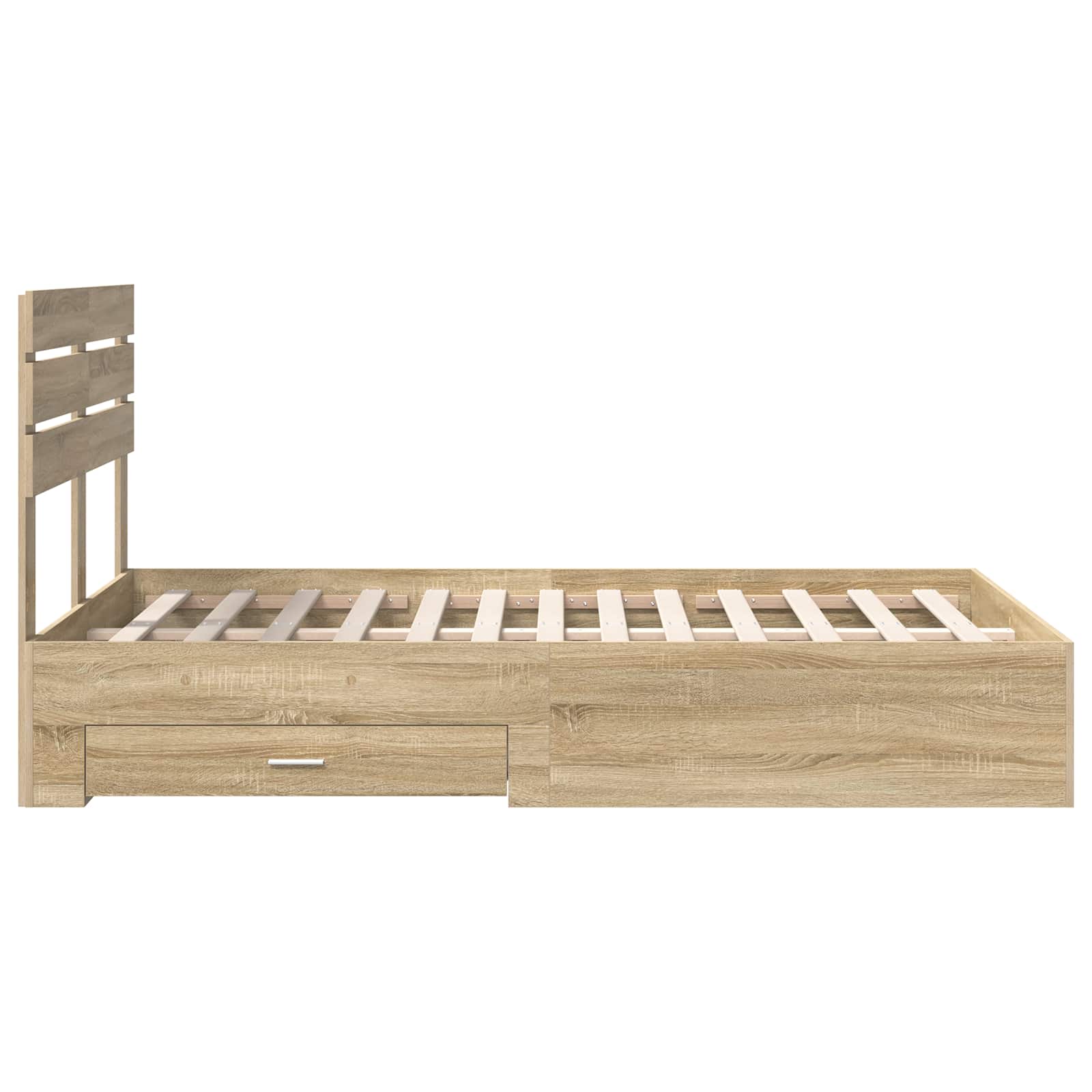 Cadre de lit chêne 120 x 200 cm en panneau de bois - 9