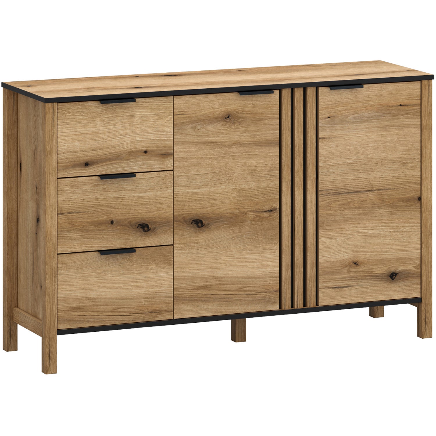Komoda Dwudrzwiowa do Salonu VERVE 138 cm Dąb Evok Loft