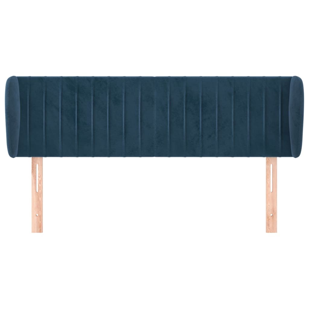 Maison Exclusive - Tête de lit avec oreilles Bleu foncé 147x23x78/88 cm Velours - 3