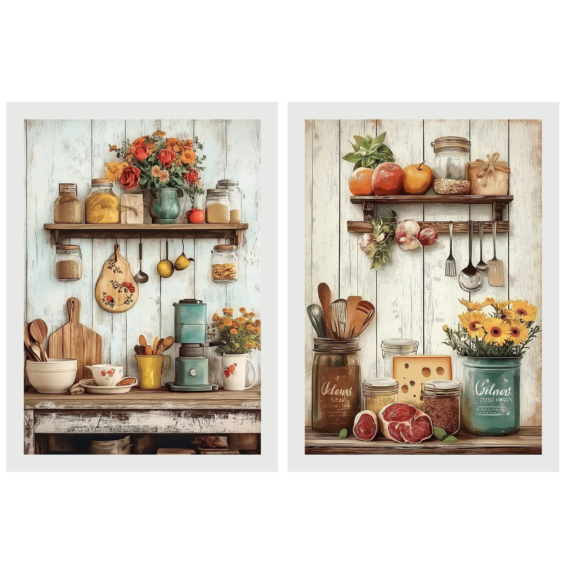 Tableau Toile Ferme Rouge Rustique - Décoration Murale Campagne - 20x40 Pouces - Neuf