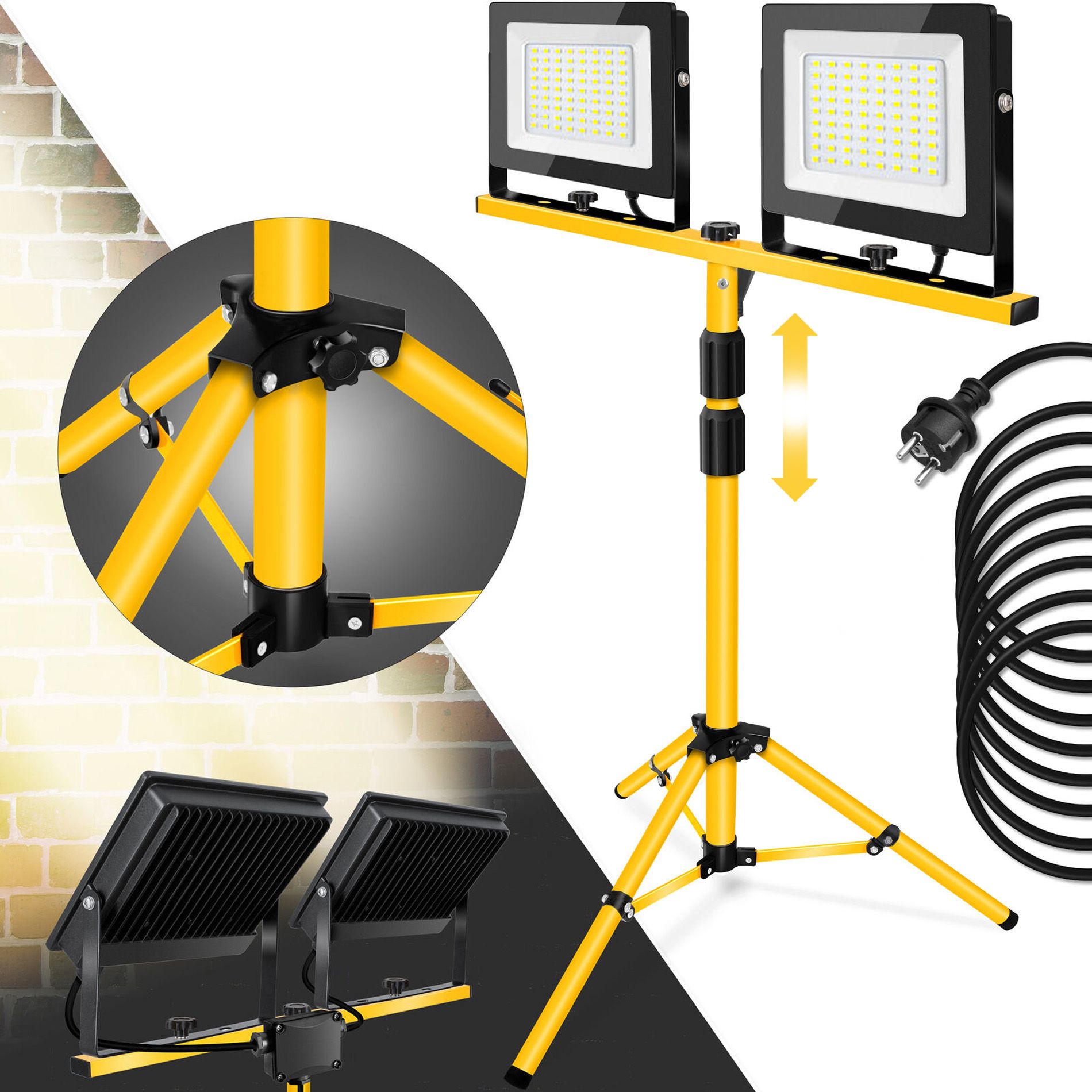 HALOGÈNE DE CONSTRUCTION LED SUR PIED RSL0062X100N YELLOW Leroy Merlin