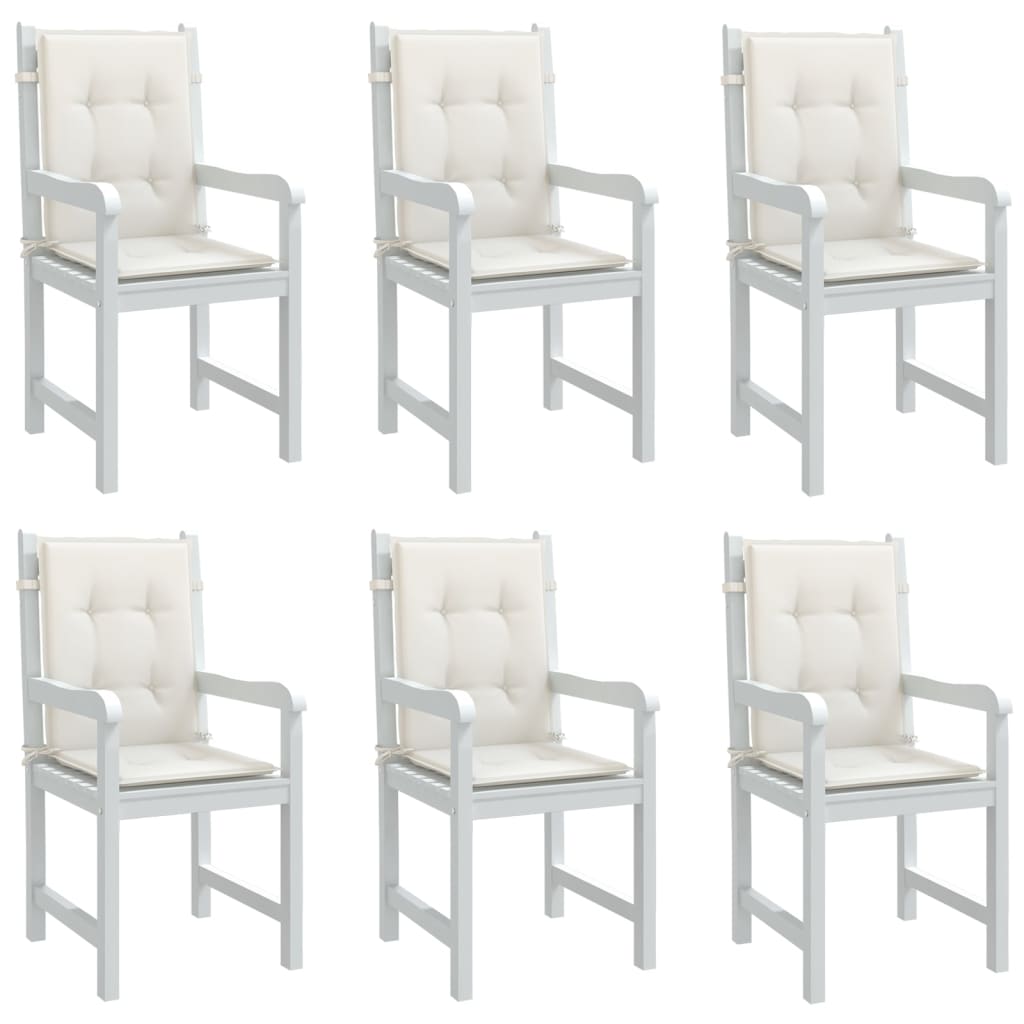 Poduszki na krzesła z niskim oparciem, 6 szt., kremowy melanż vidaXL