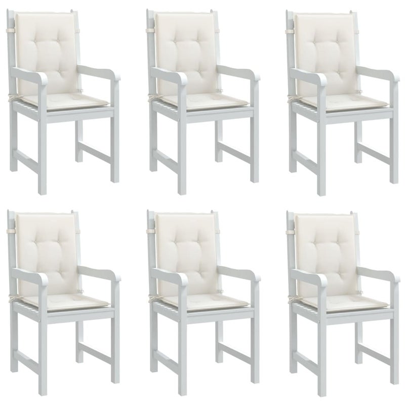 Poduszki na krzesła z niskim oparciem, 6 szt., kremowy melanż vidaXL