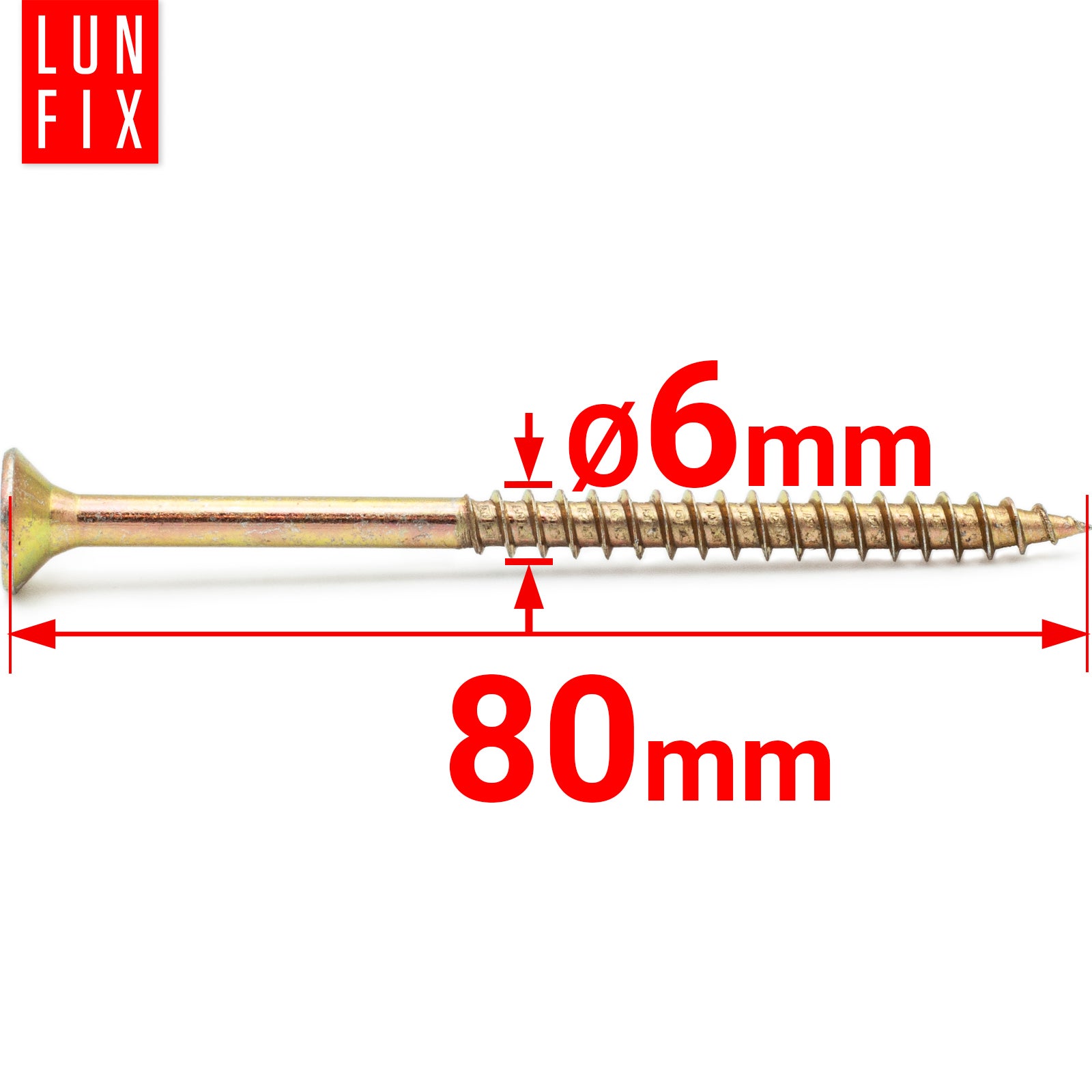 Wkręty do drewna uniwersalne 6x80mm 200szt. - 2