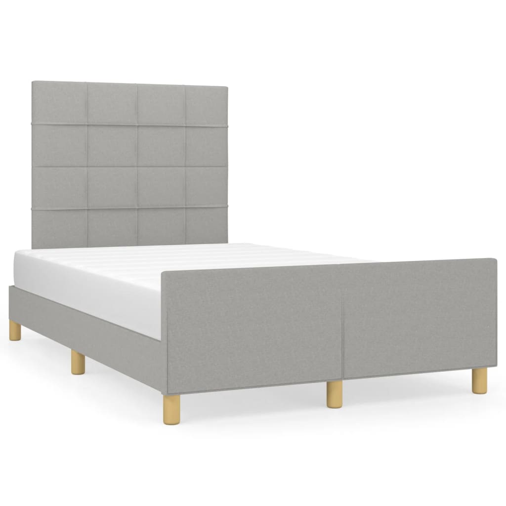 Cadre de lit sans matelas gris clair 120 x 190 cm en tissu - 2