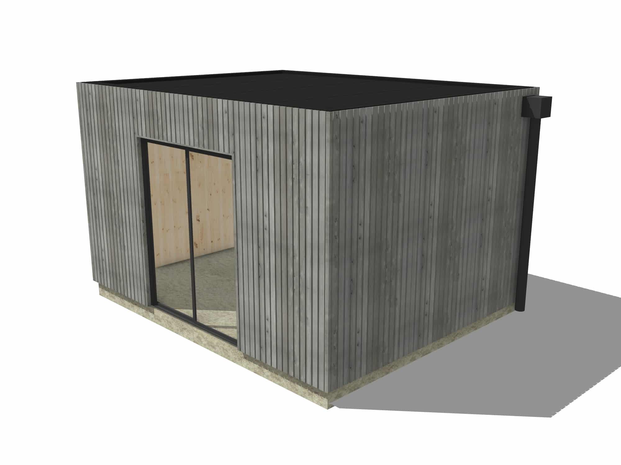Studio de jardin hébergement en bois 4,4 x 3,5 x 2,7 m / menuiseries alu k-line - 2
